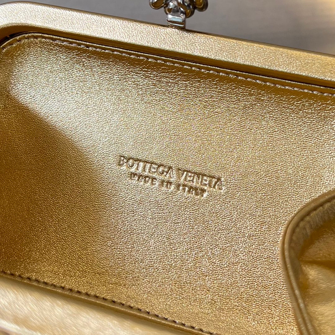 Bottega Veneta Silver Knot 19 in Golden Lambskin Bag
