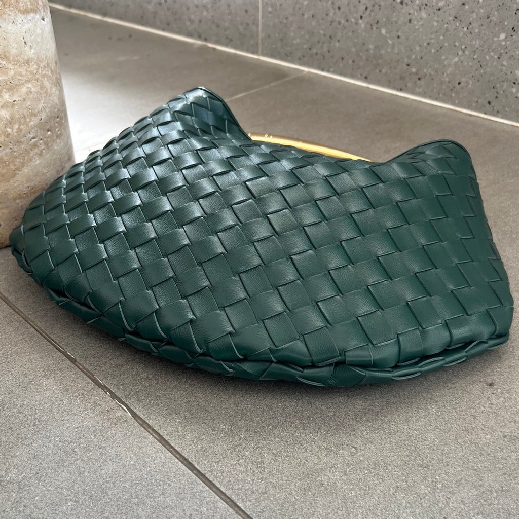 Bottega Veneta Sardine 33 with Chain in Dark Green Lambskin Bag