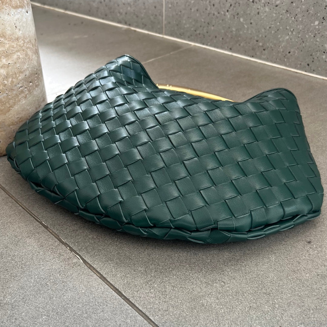 Bottega Veneta Sardine 33 with Chain in Dark Green Lambskin Bag