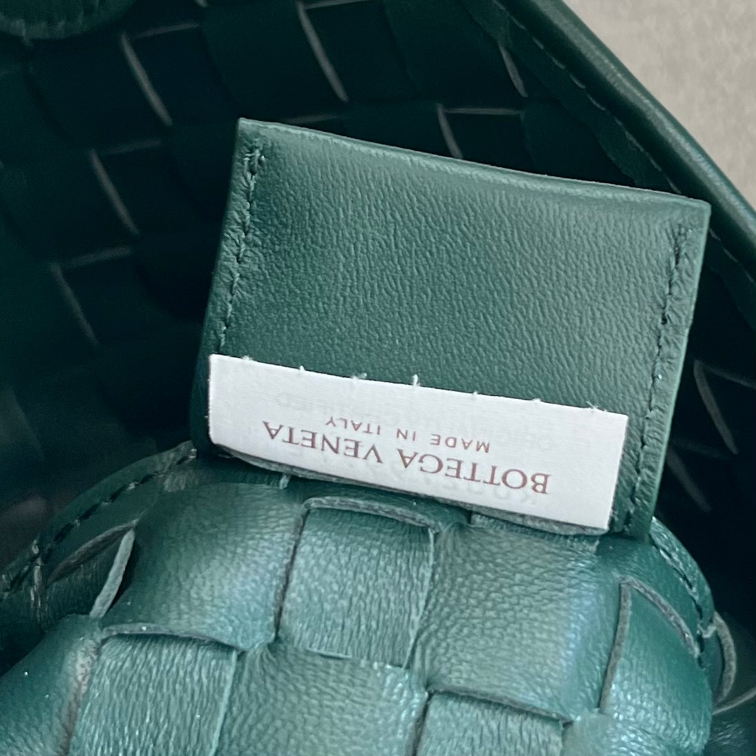 Bottega Veneta Sardine 33 with Chain in Dark Green Lambskin Bag