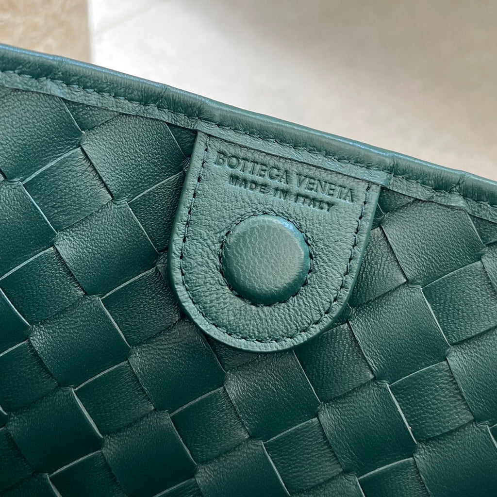 Bottega Veneta Sardine 33 with Chain in Dark Green Lambskin Bag