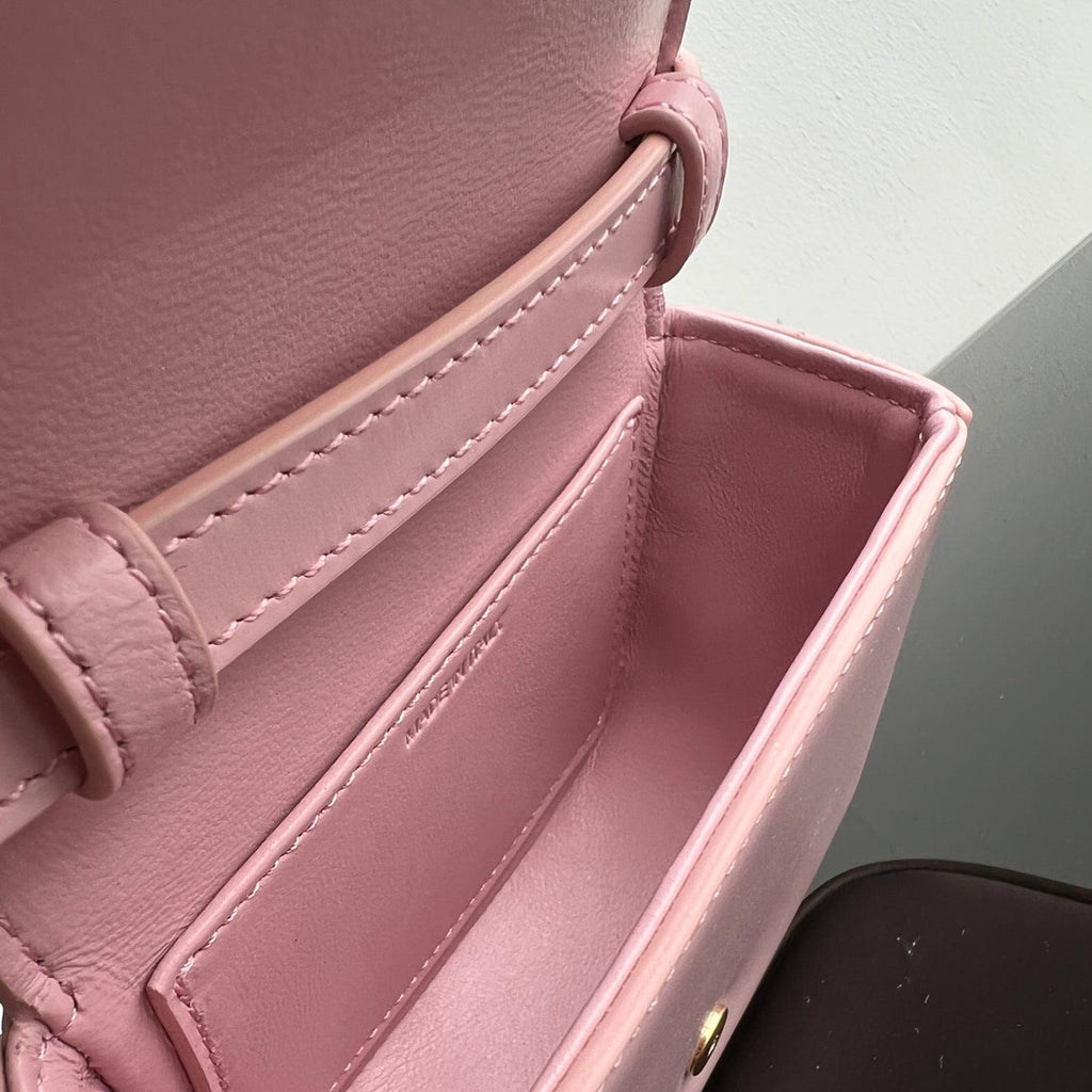 Celine Triomphe 11 Pastel Pink Shiny Calfskin Handbag