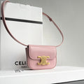Celine Triomphe 11 Pastel Pink Shiny Calfskin Handbag