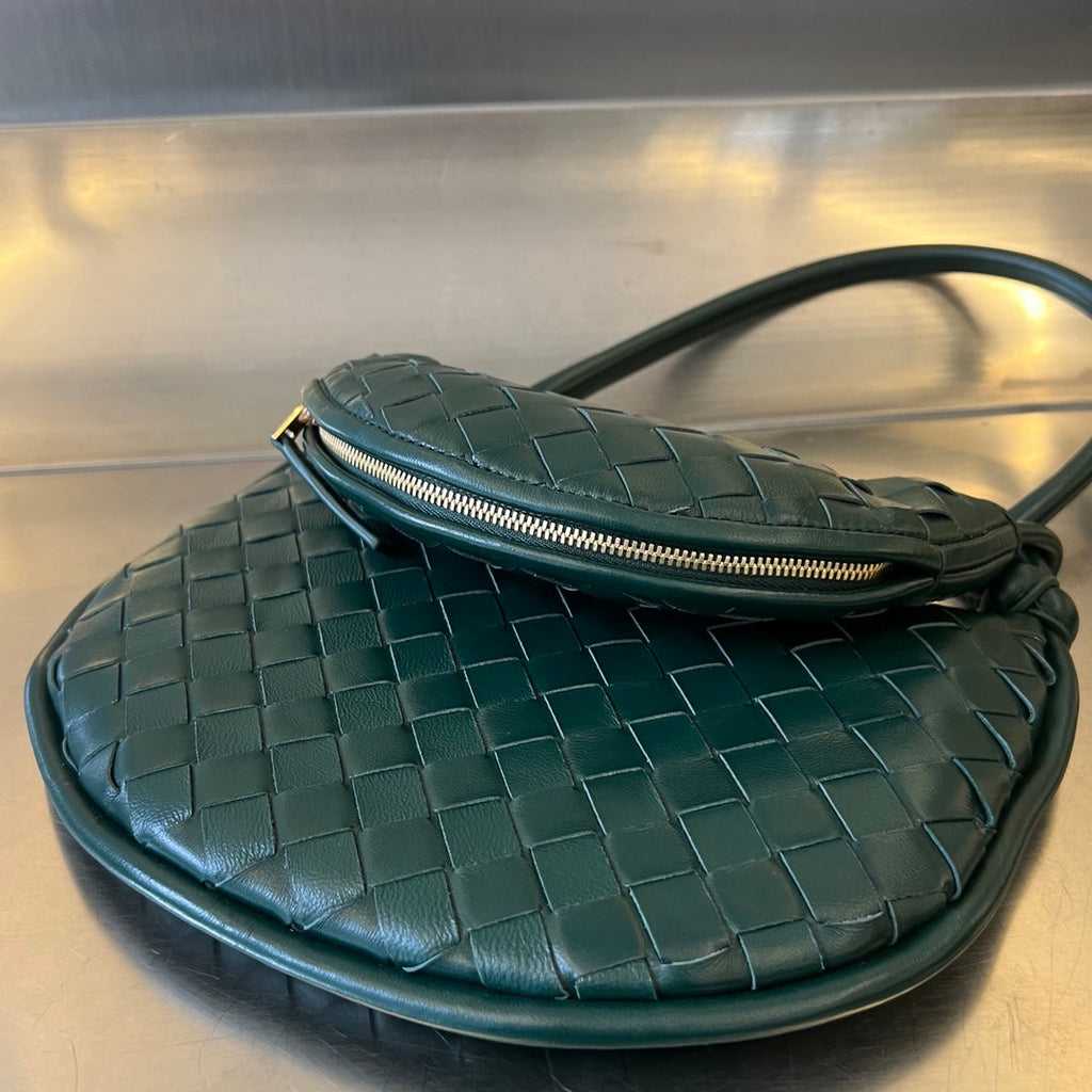 Bottega Veneta Small Gemelli 24 in Dark Green Lambskin Bag
