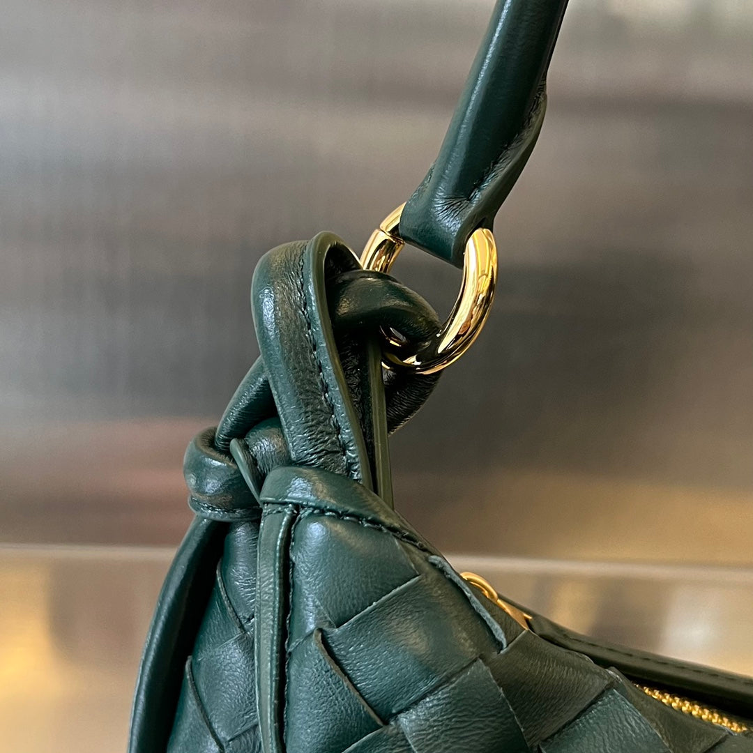 Bottega Veneta Small Gemelli 24 in Dark Green Lambskin Bag