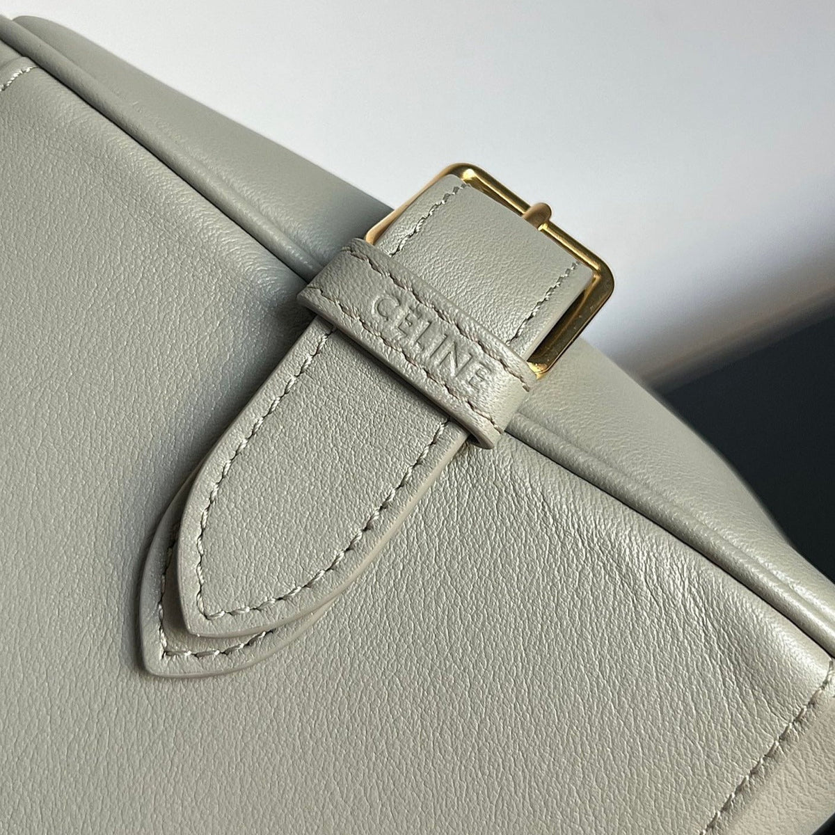 Celine Triomphe 37 Soft Calfskin Handbag Eicru Beige