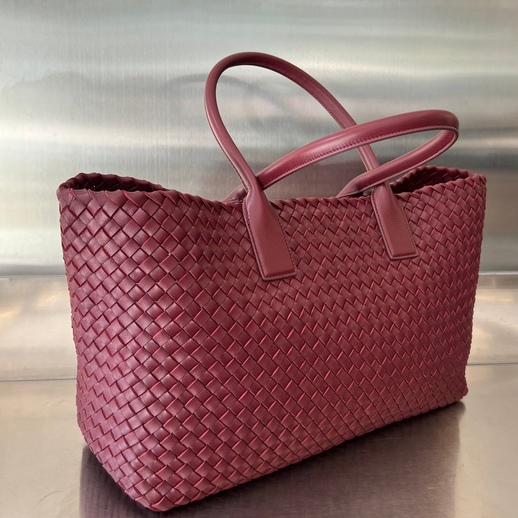 Bottega Veneta Large Cabat 51 in Burgundy Red Lambskin Bag