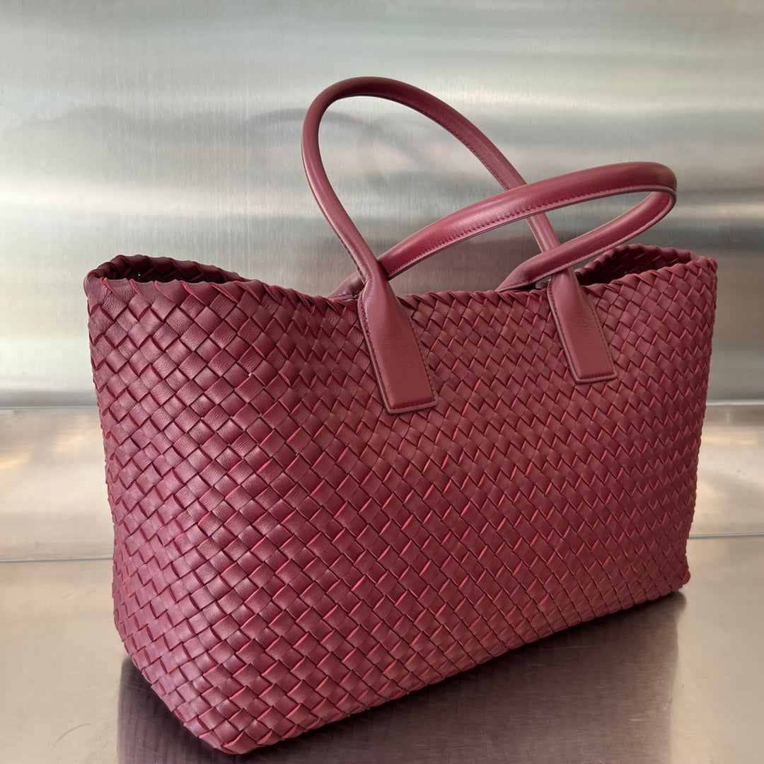 Bottega Veneta Large Cabat 51 in Burgundy Red Lambskin Bag