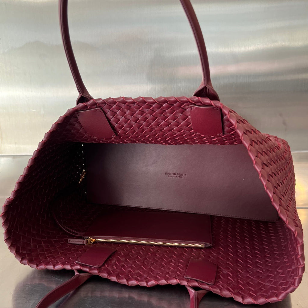 Bottega Veneta Large Cabat 51 in Burgundy Red Lambskin Bag