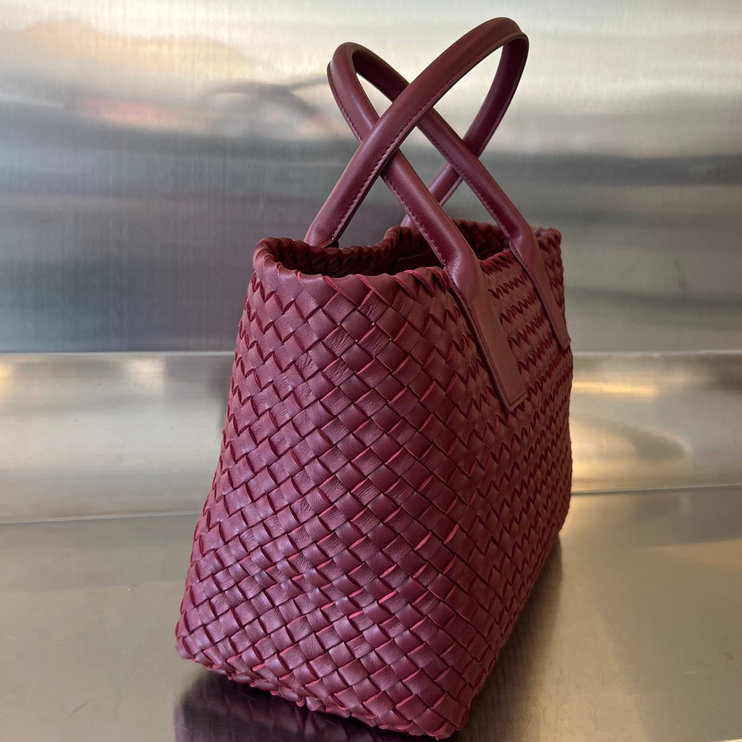 Bottega Veneta Small Cabat 32 in Burgundy Red Lambskin Bag