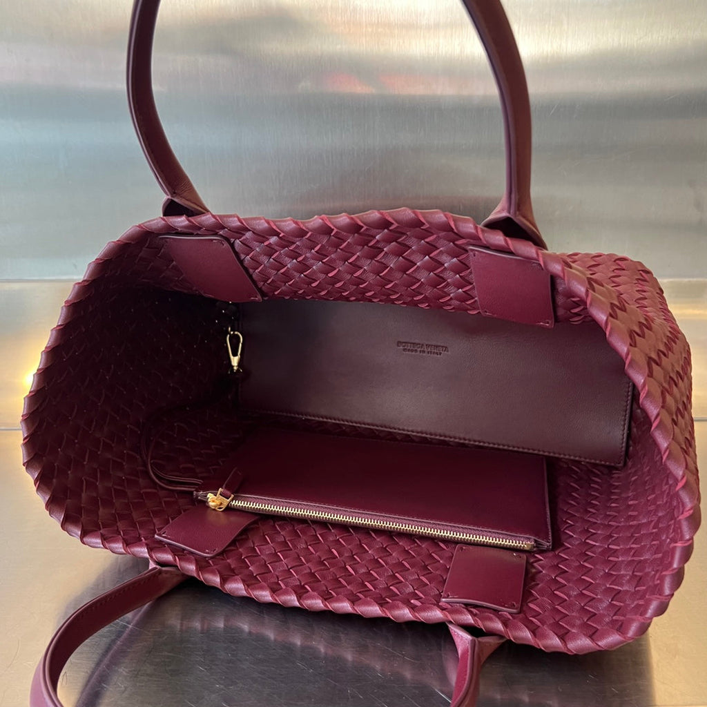 Bottega Veneta Small Cabat 32 in Burgundy Red Lambskin Bag
