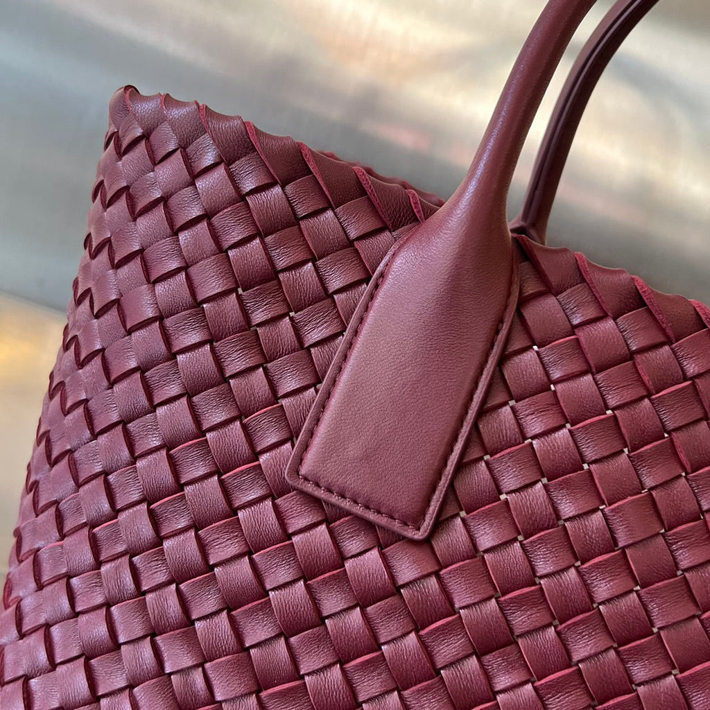 Bottega Veneta Small Cabat 32 in Burgundy Red Lambskin Bag