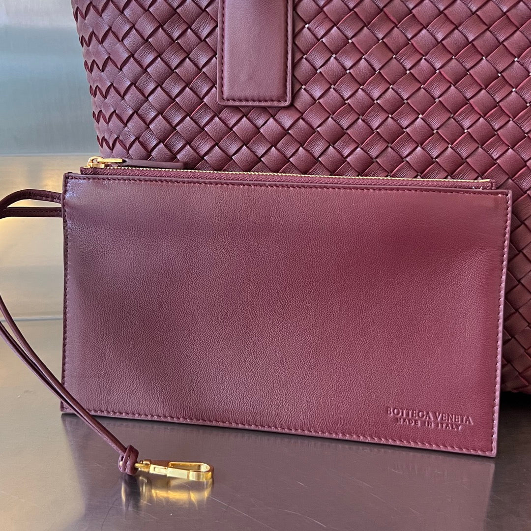 Bottega Veneta Small Cabat 32 in Burgundy Red Lambskin Bag