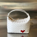 Bottega Veneta Wallace 22 Bag in White Mix Red Calfskin