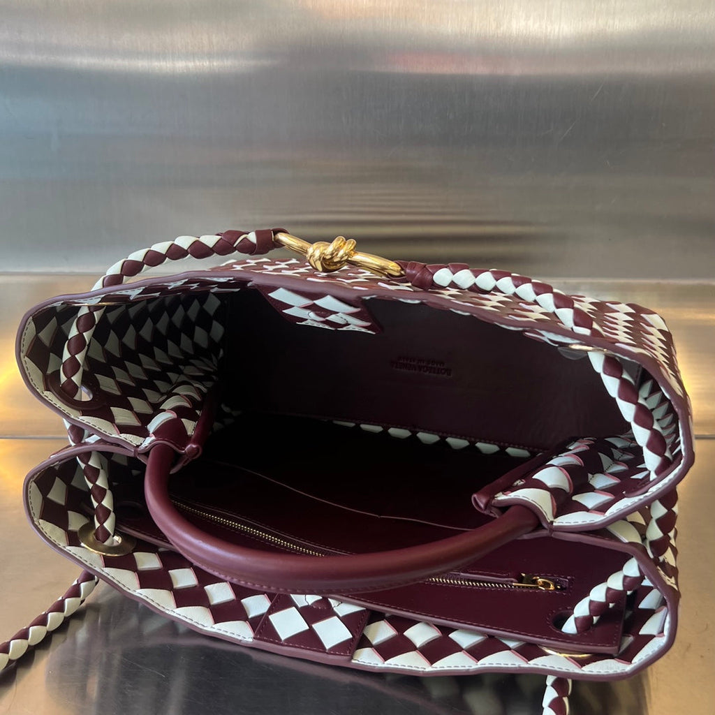 Bottega Veneta Medium Andiamo 32 in Red White Calfskin Bag