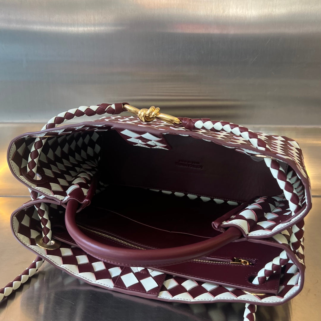 Bottega Veneta Medium Andiamo 32 in Red White Calfskin Bag