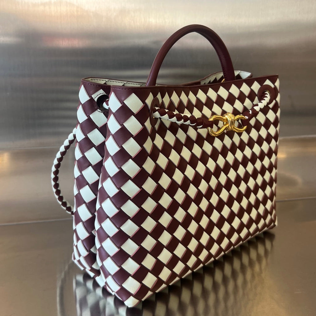 Bottega Veneta Medium Andiamo 32 in Red White Calfskin Bag