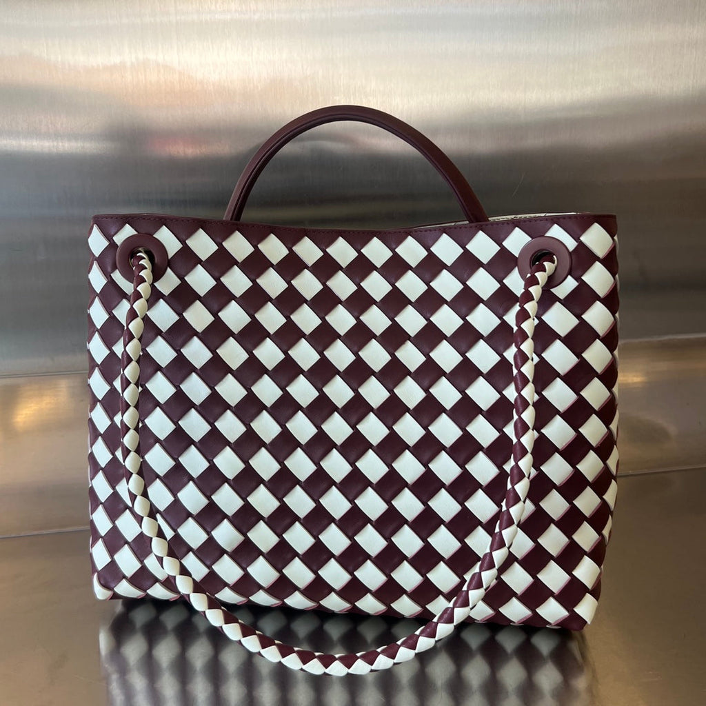 Bottega Veneta Medium Andiamo 32 in Red White Calfskin Bag