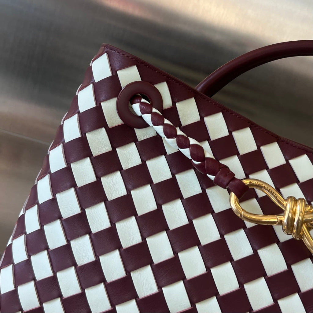 Bottega Veneta Medium Andiamo 32 in Red White Calfskin Bag