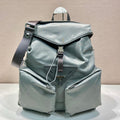 Prada Triangle Logo Backpack 45 in Ash Gray Re-Nylon