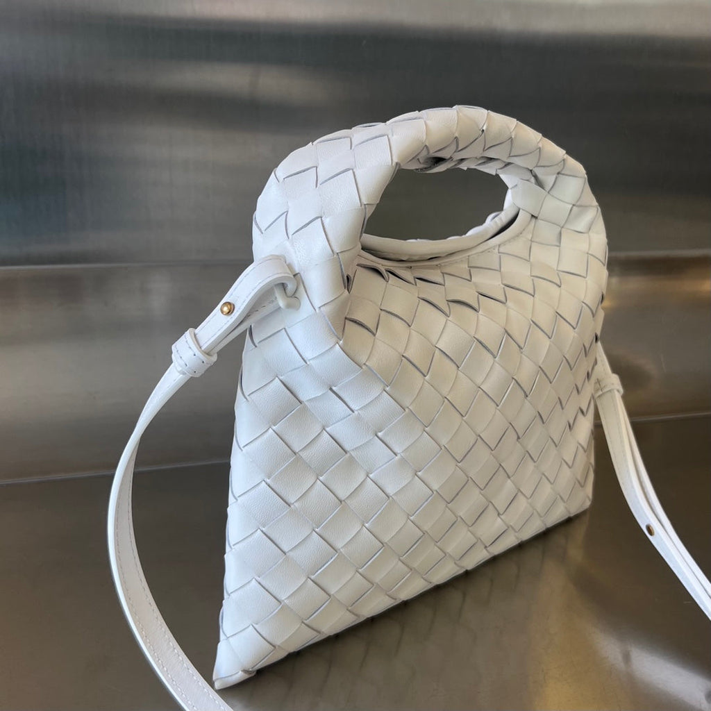 Bottega Veneta Mini Hop 25 in White Calfskin Bag