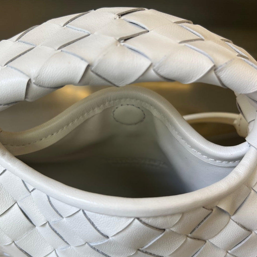 Bottega Veneta Mini Hop 25 in White Calfskin Bag