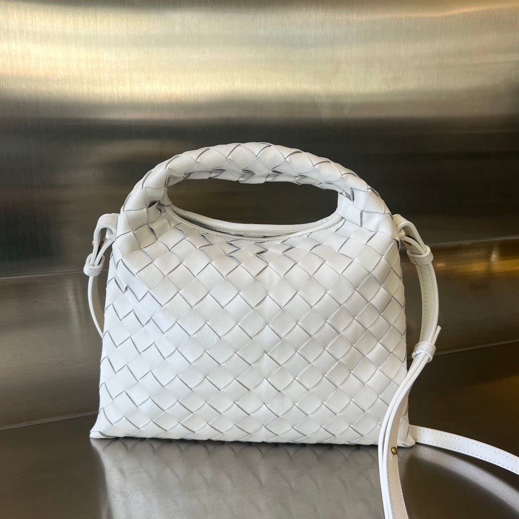 Bottega Veneta Mini Hop 25 in White Calfskin Bag