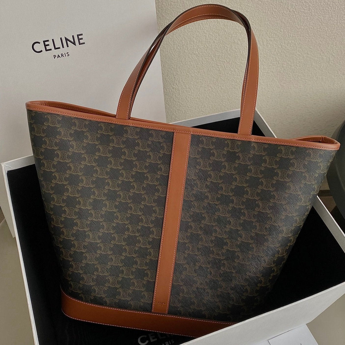Celine Triomphe 26 Tan Calfskin Bag