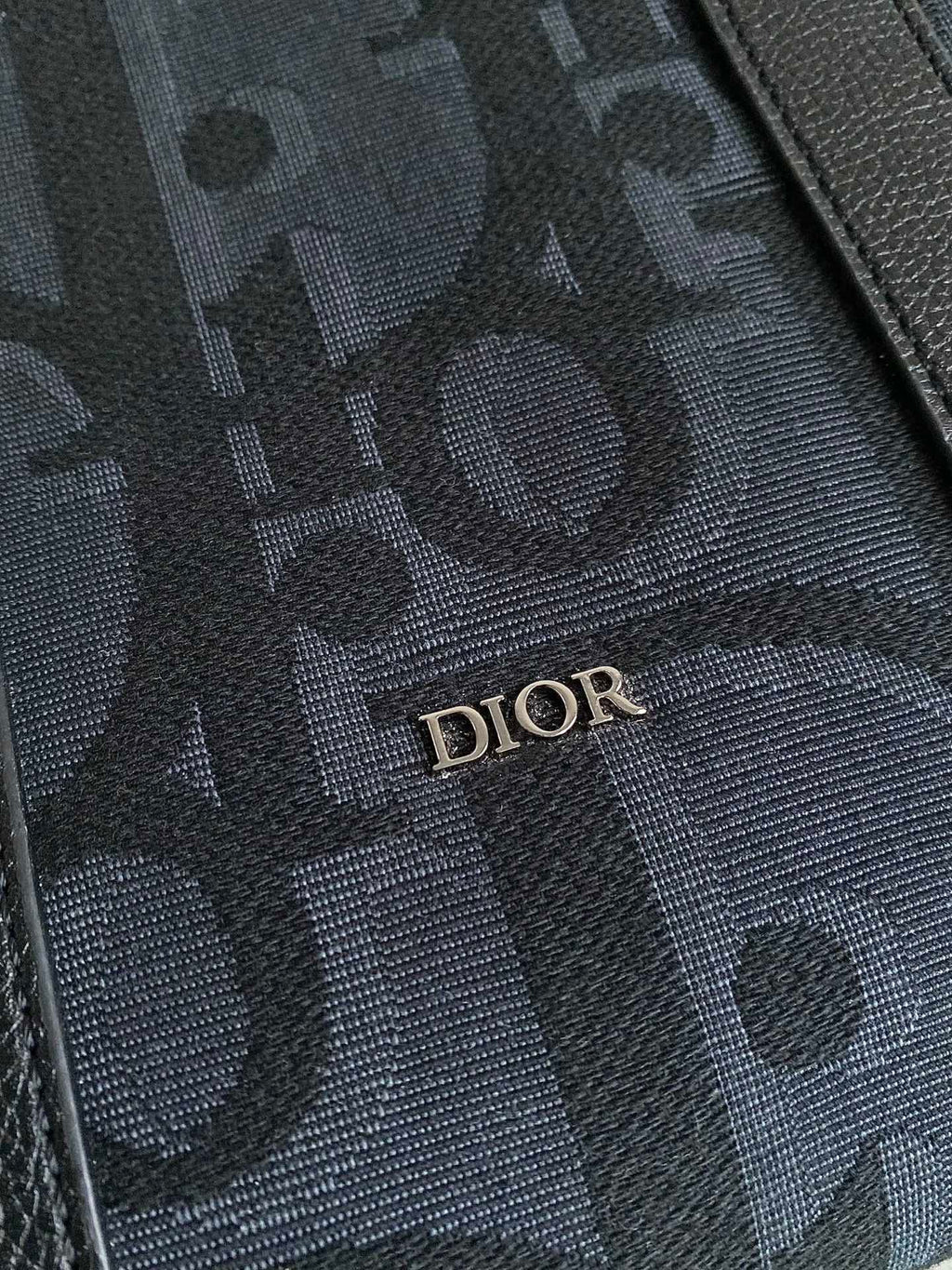 Dior Weekender 40 in Black Maxi Oblique Jacquard Bag