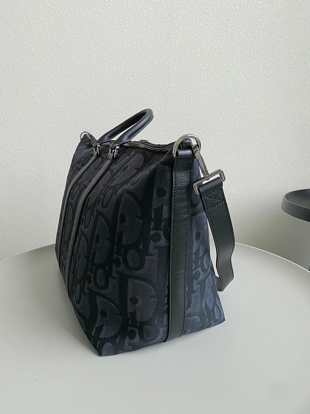Dior Weekender 40 in Black Maxi Oblique Jacquard Bag