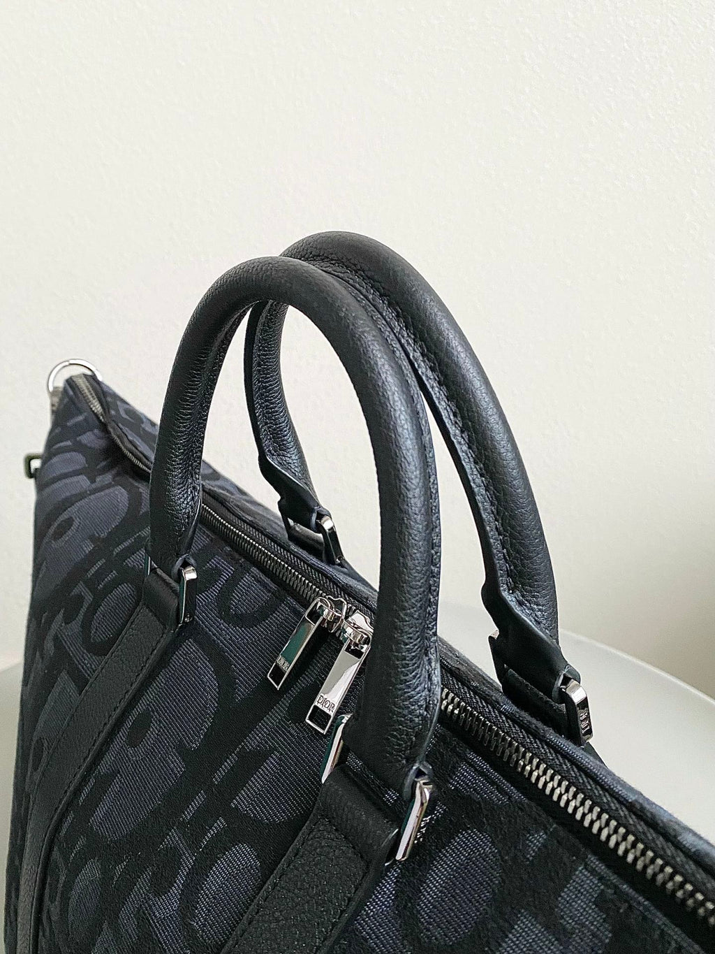 Dior Weekender 40 in Black Maxi Oblique Jacquard Bag