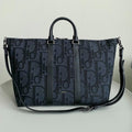 Dior Weekender 40 in Black Maxi Oblique Jacquard Bag