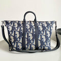 Dior Weekender 40 in Beige and Black Maxi Oblique Jacquard Bag