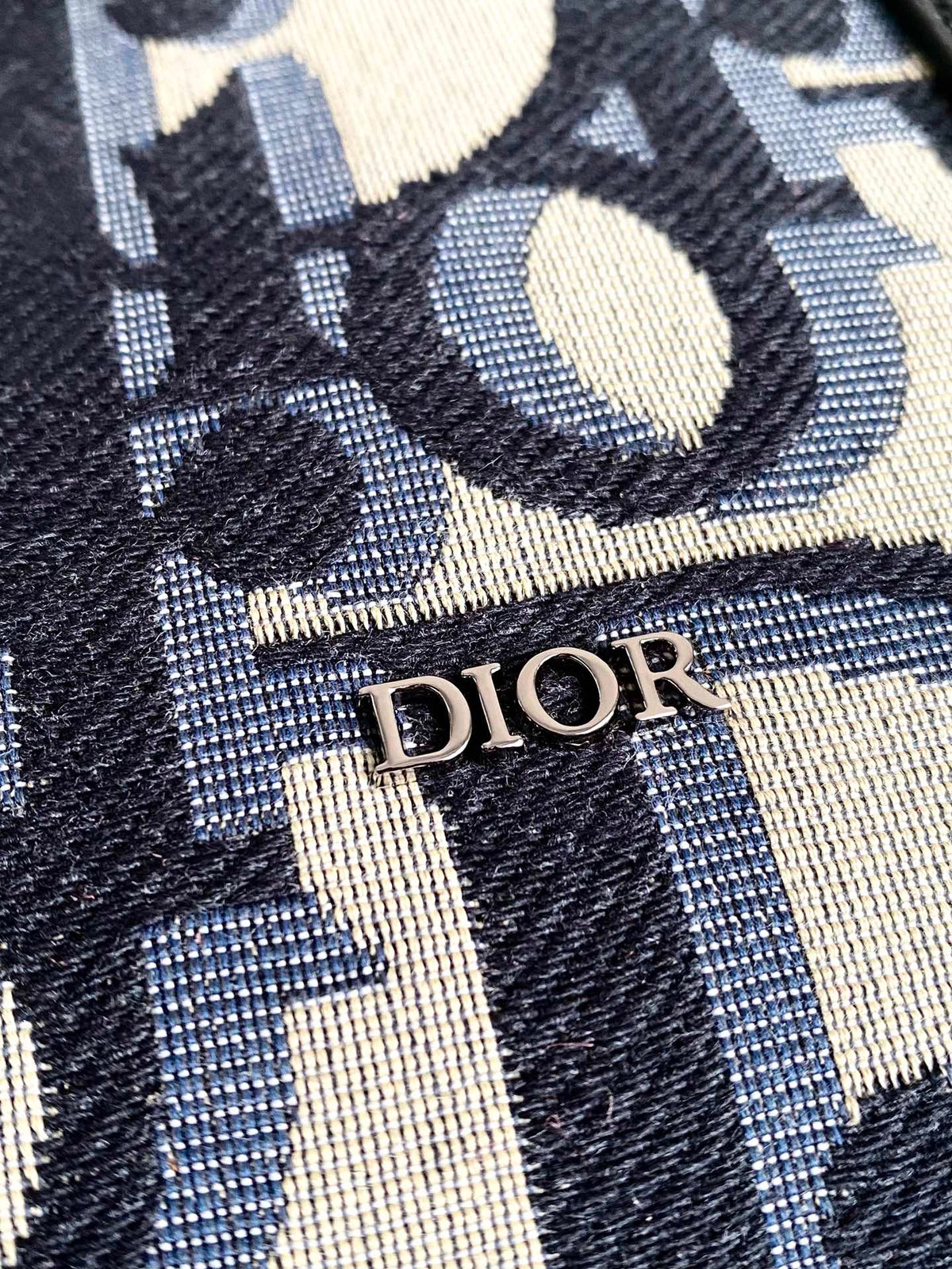 Dior Weekender 40 in Beige and Black Maxi Oblique Jacquard Bag
