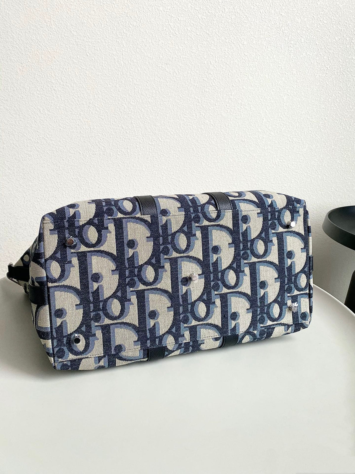 Dior Weekender 40 in Beige and Black Maxi Oblique Jacquard Bag