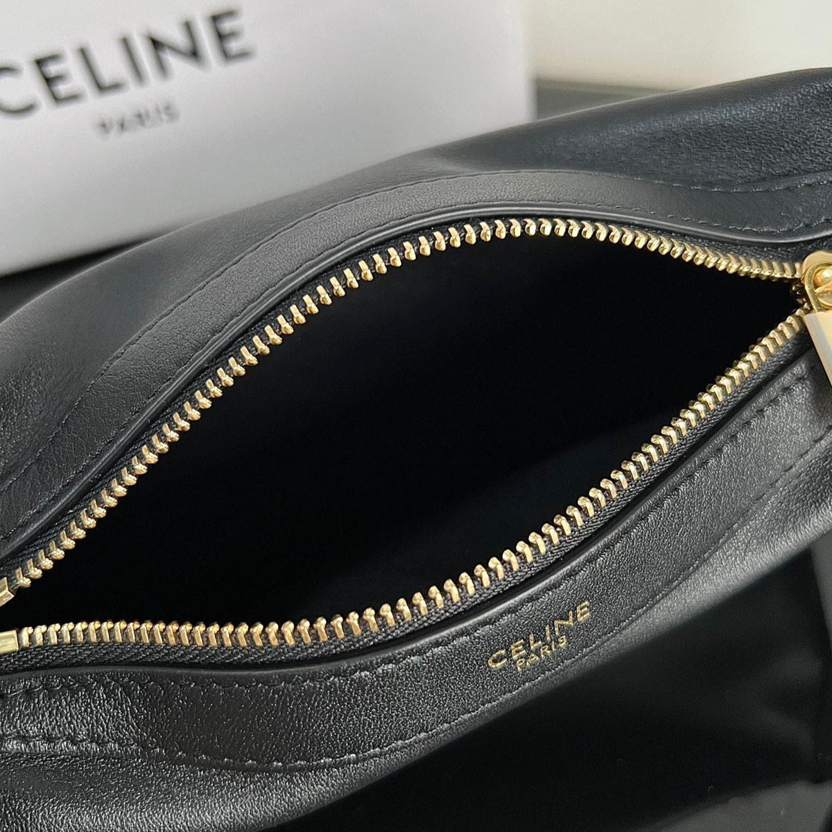 Celine Mini Soft 19 Calfskin Handbag Black