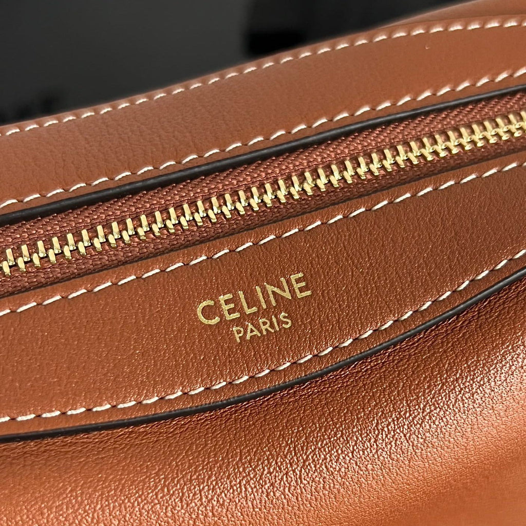 Celine Mini Soft 19 Calfskin Handbag Tan