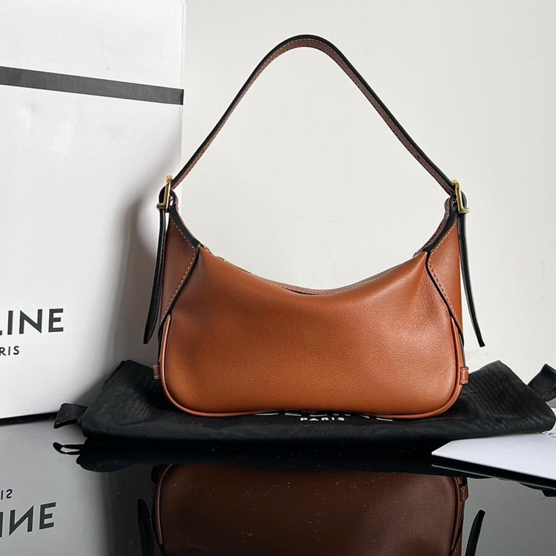Celine Mini Soft 19 Calfskin Handbag Tan
