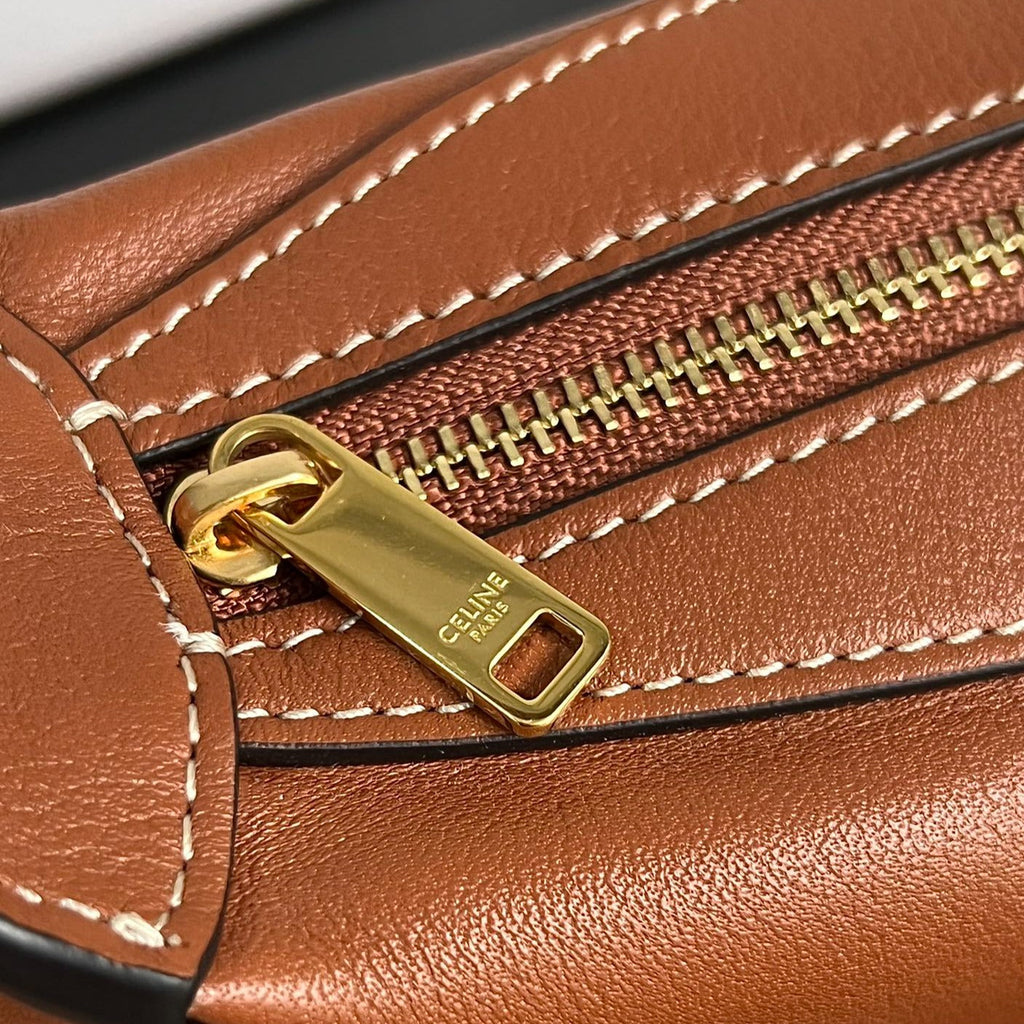 Celine Mini Soft 19 Calfskin Handbag Tan