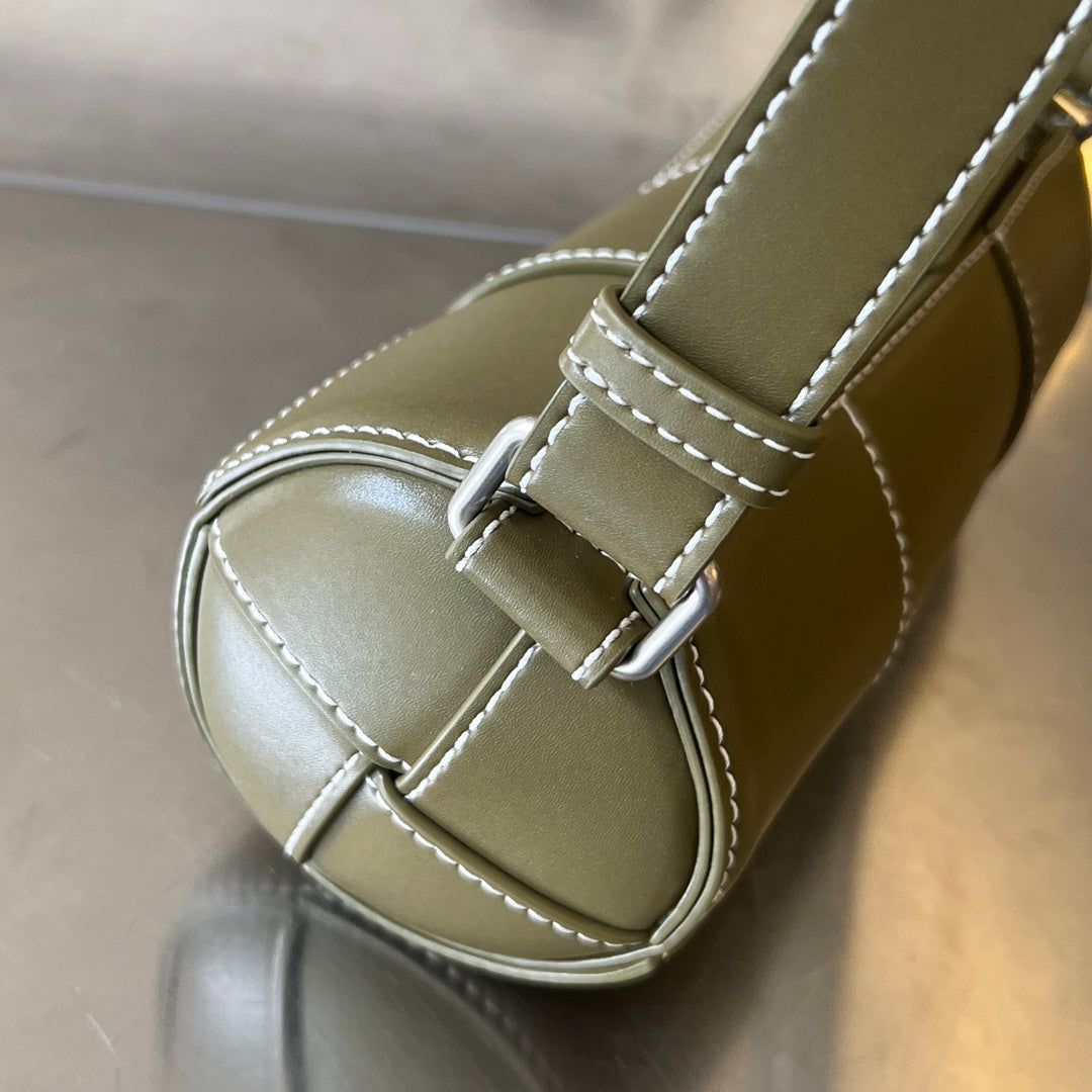 Bottega Veneta Small Cylinder Cassette 21 in Tobacco Brown Calfskin Bag