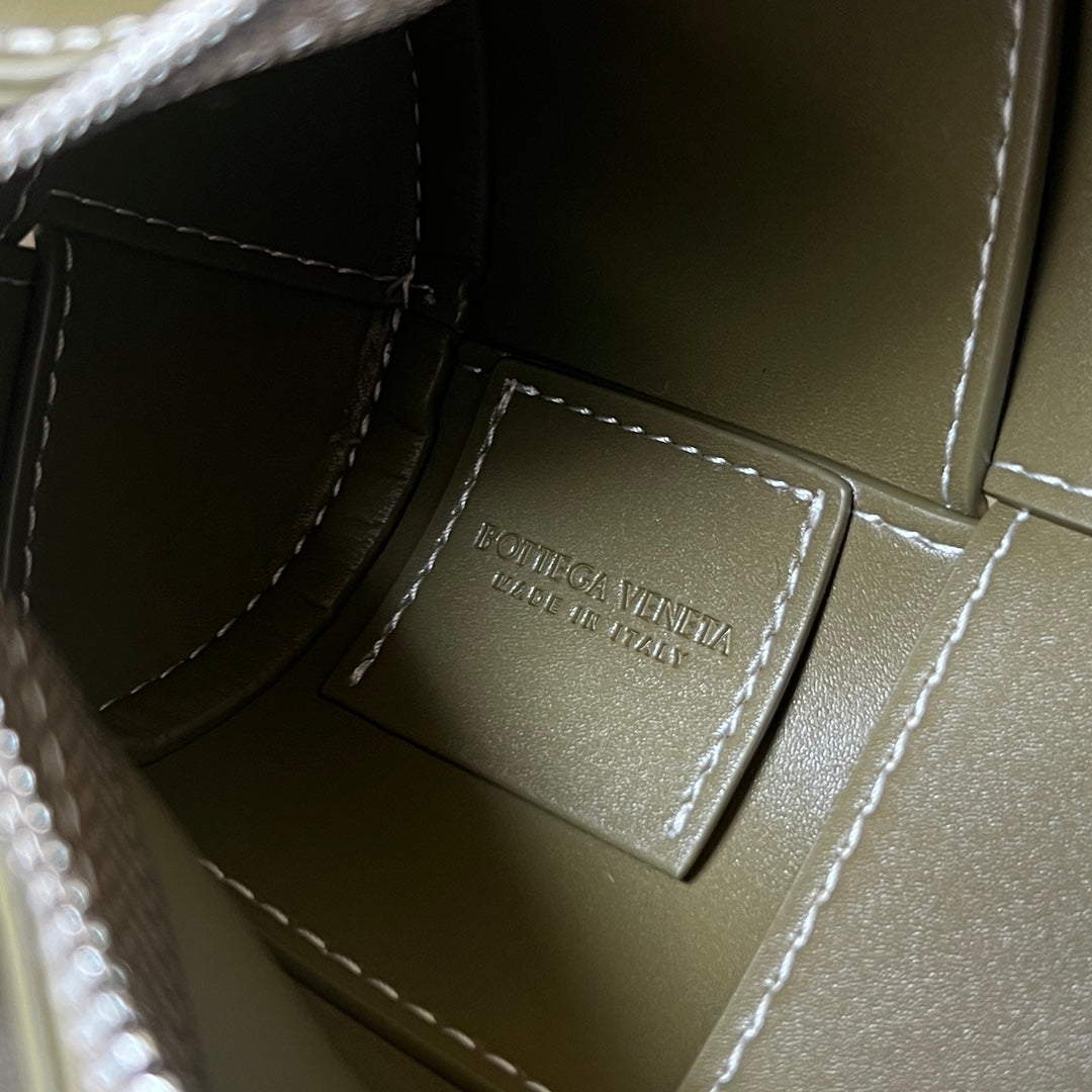 Bottega Veneta Small Cylinder Cassette 21 in Tobacco Brown Calfskin Bag