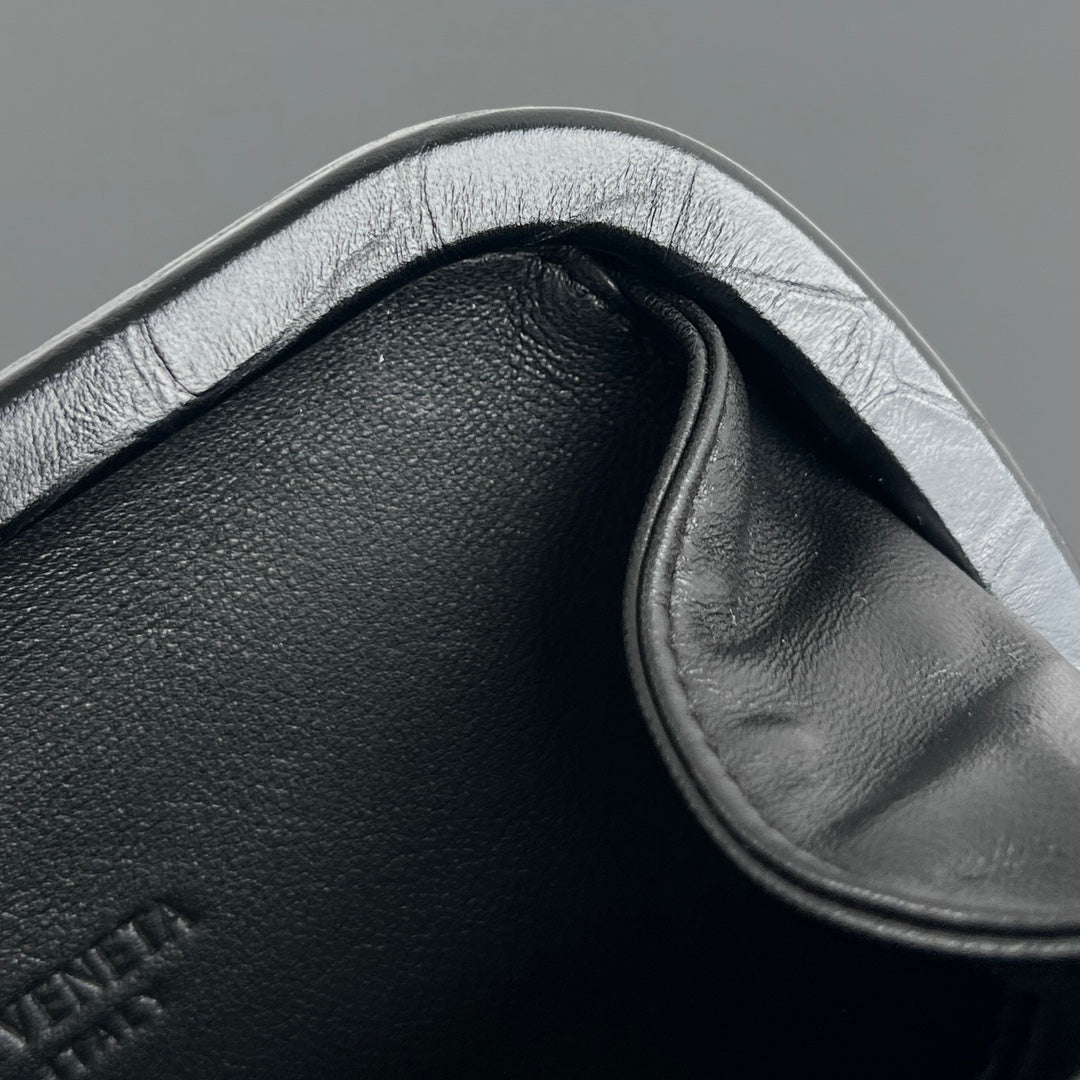 Bottega Veneta Knot 19 in Black Crocodile Pattern Calfskin Bag