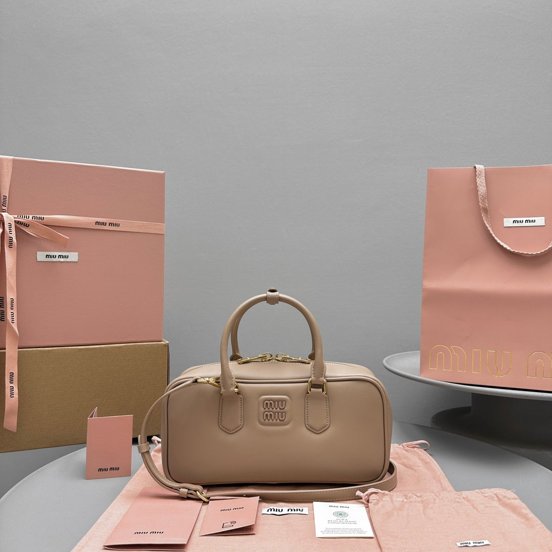 Restro Small 27 in Taupe Pink in Calfskin Bag