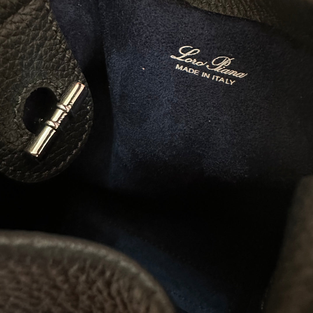 Loro Piana Micro Bale Bag in Dark Blue Calfskin 226599