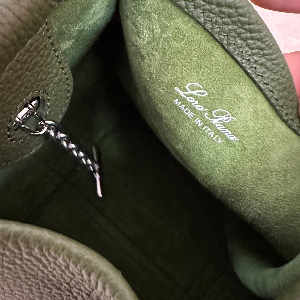 Loro Piana Micro Bale Bag in Army Green Calfskin