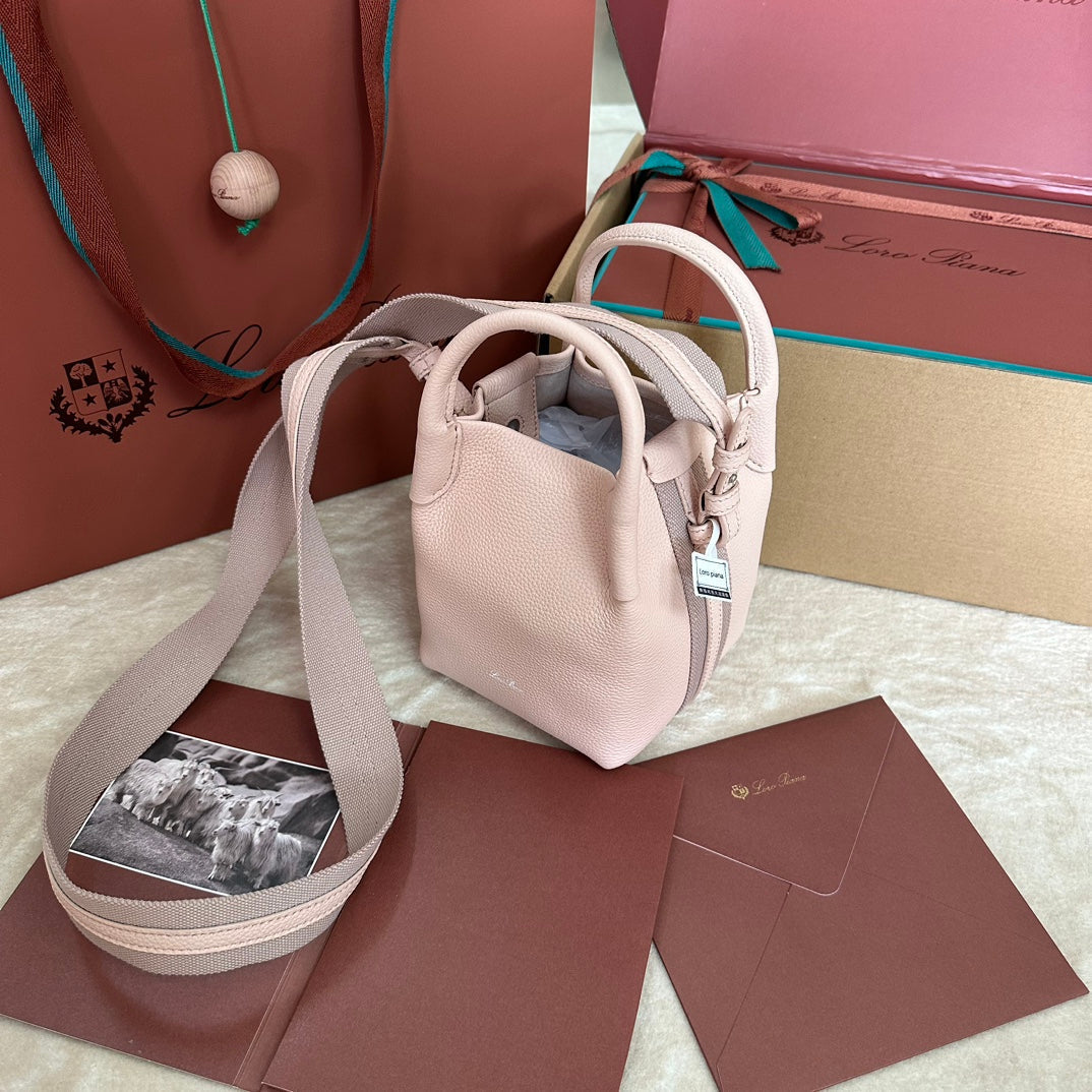 Loro Piana Micro Bale Bag in Pale Pink Calfskin