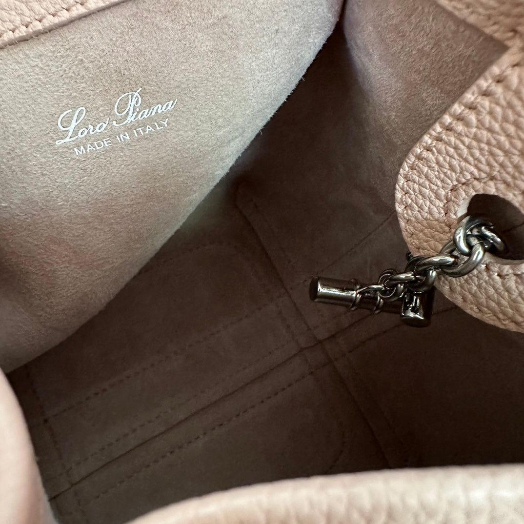 Loro Piana Micro Bale Bag in Pale Pink Calfskin