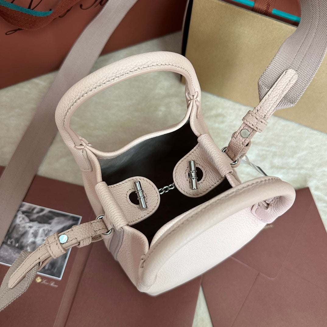 Loro Piana Micro Bale Bag in Pale Pink Calfskin