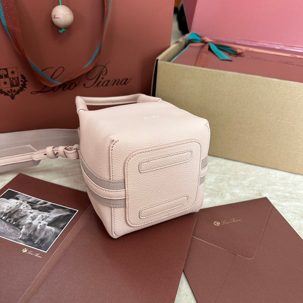 Loro Piana Micro Bale Bag in Pale Pink Calfskin