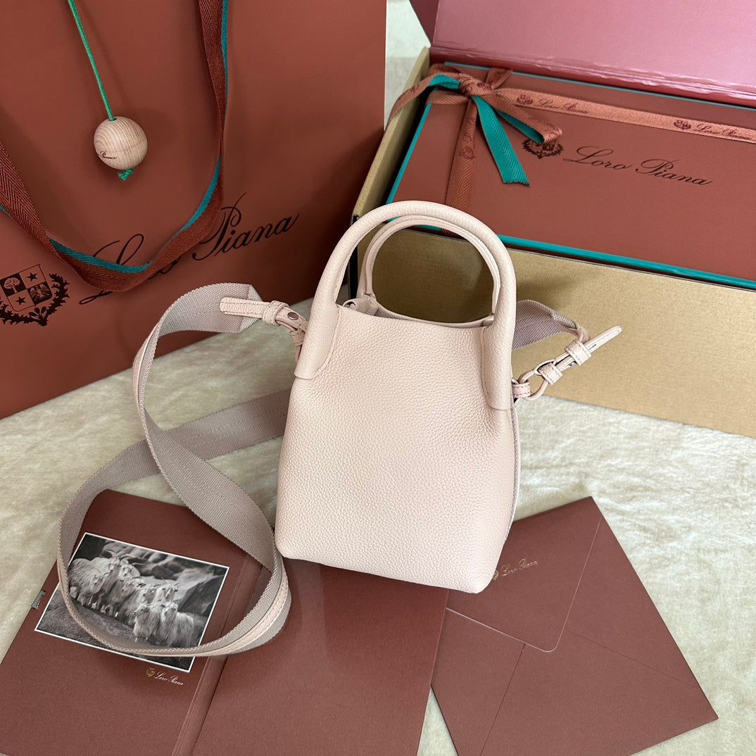 Loro Piana Micro Bale Bag in Pale Pink Calfskin